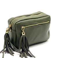 Solea Italian Leather Tassel Clutch & Crossbody Bag