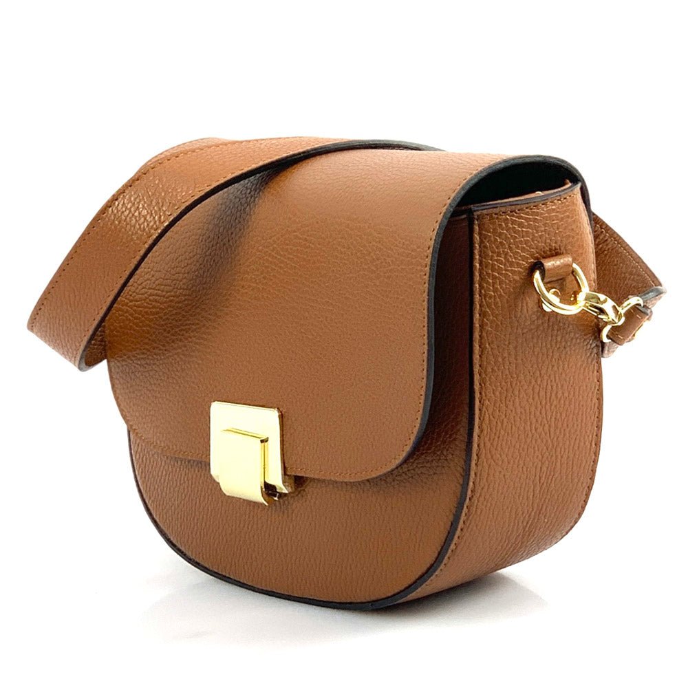 Shoulder flap bag Luna by cow leather-1