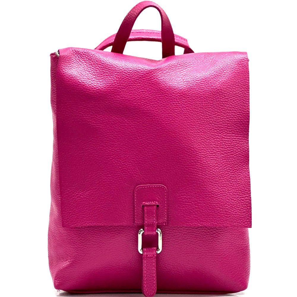Women's Pink Leather Backpack