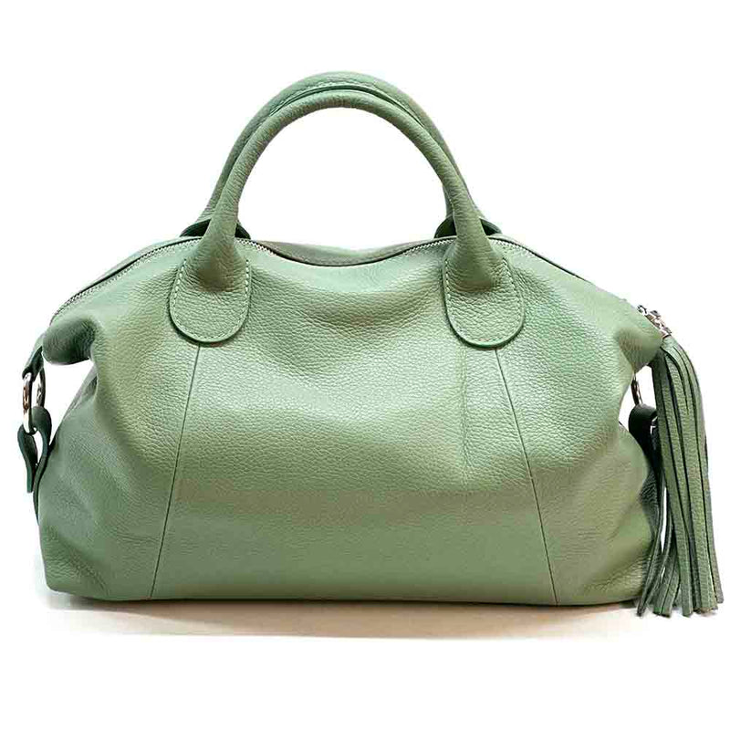 Serenity Cow Leather Handbag: Timeless Elegance