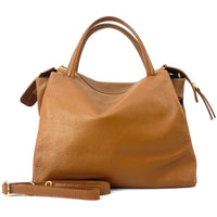 Maya Leather Tote in light brown