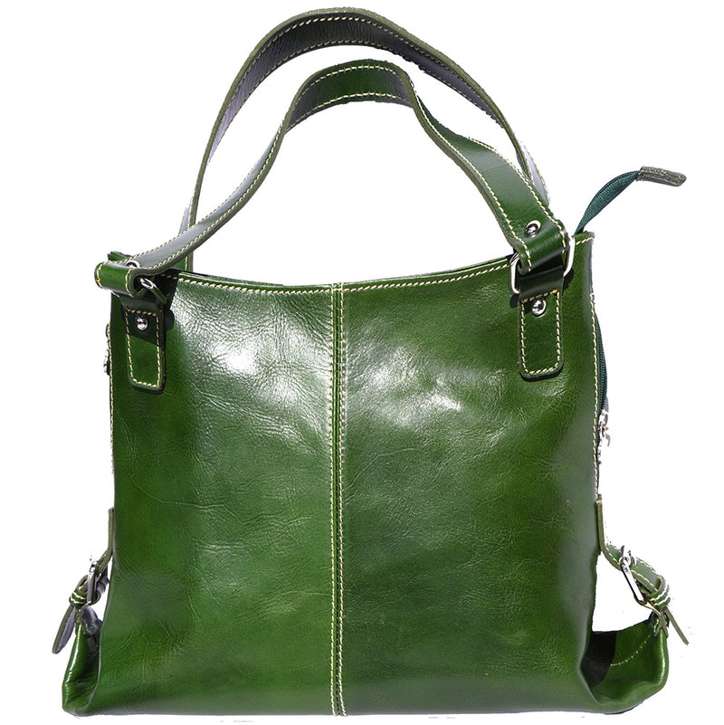 Shopping bag with double handle made of genuine calf leather-22