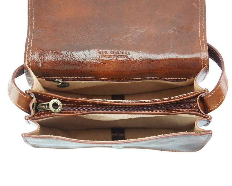 Ines | Mini Leather Shoulder Bag | Tan | Italian Made Leather Italiano