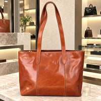 Augusta Hand-Dyed Italian Leather Work Tote - view 32