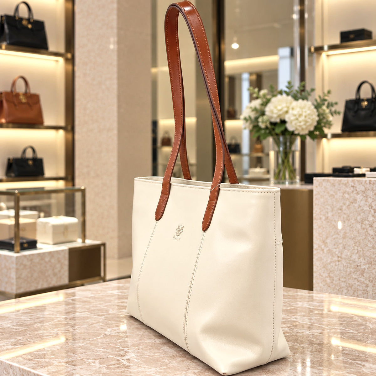 Augusta Hand-Dyed Italian Leather Work Tote - view 2