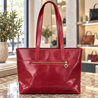 Augusta Hand-Dyed Italian Leather Work Tote - view 30