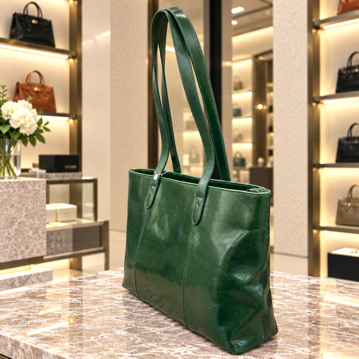 Augusta Hand-Dyed Italian Leather Work Tote - view 25