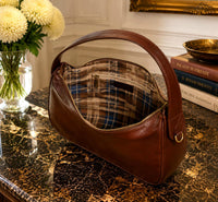 Leonia Hand-Dyed Italian Leather Crescent Hobo Bag