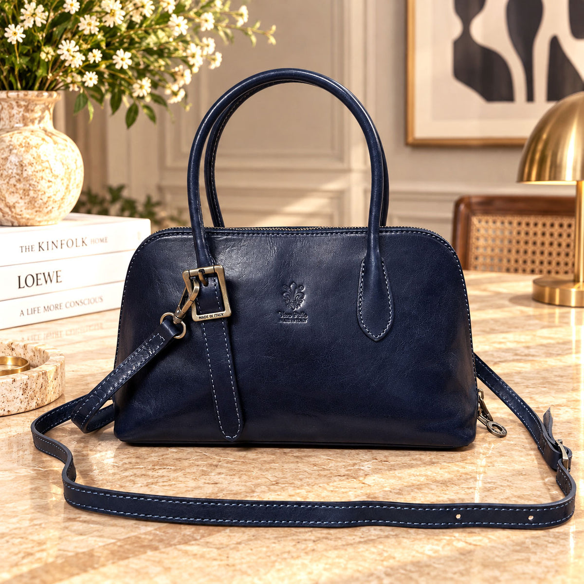 Eugenia Hand-Dyed Leather Dome Satchel - view 23