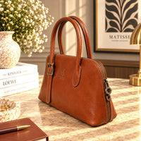 Eugenia Hand-Dyed Leather Dome Satchel - view 32