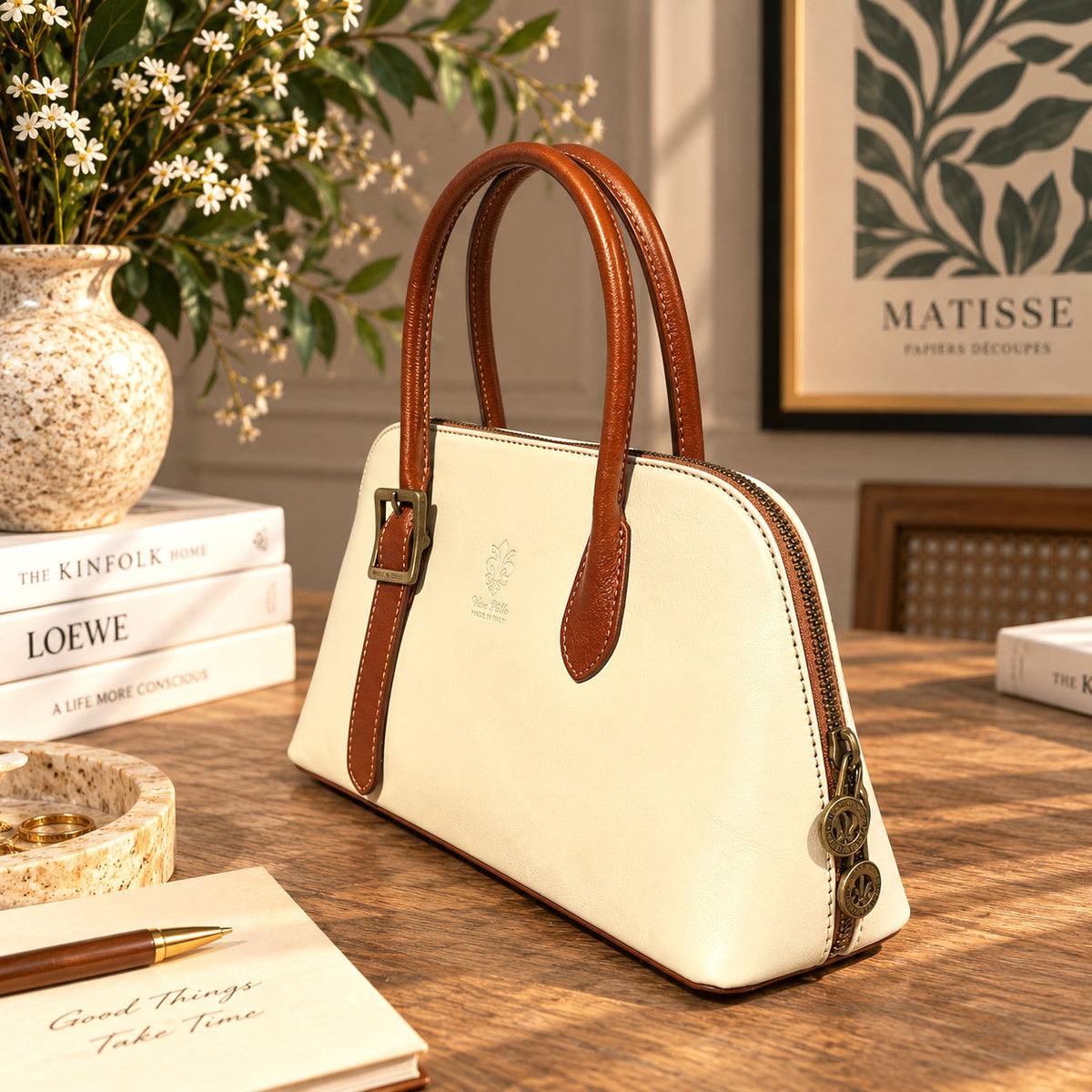 Eugenia Hand-Dyed Leather Dome Satchel - view 2