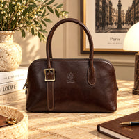 Eugenia Hand-Dyed Leather Dome Satchel - view 13