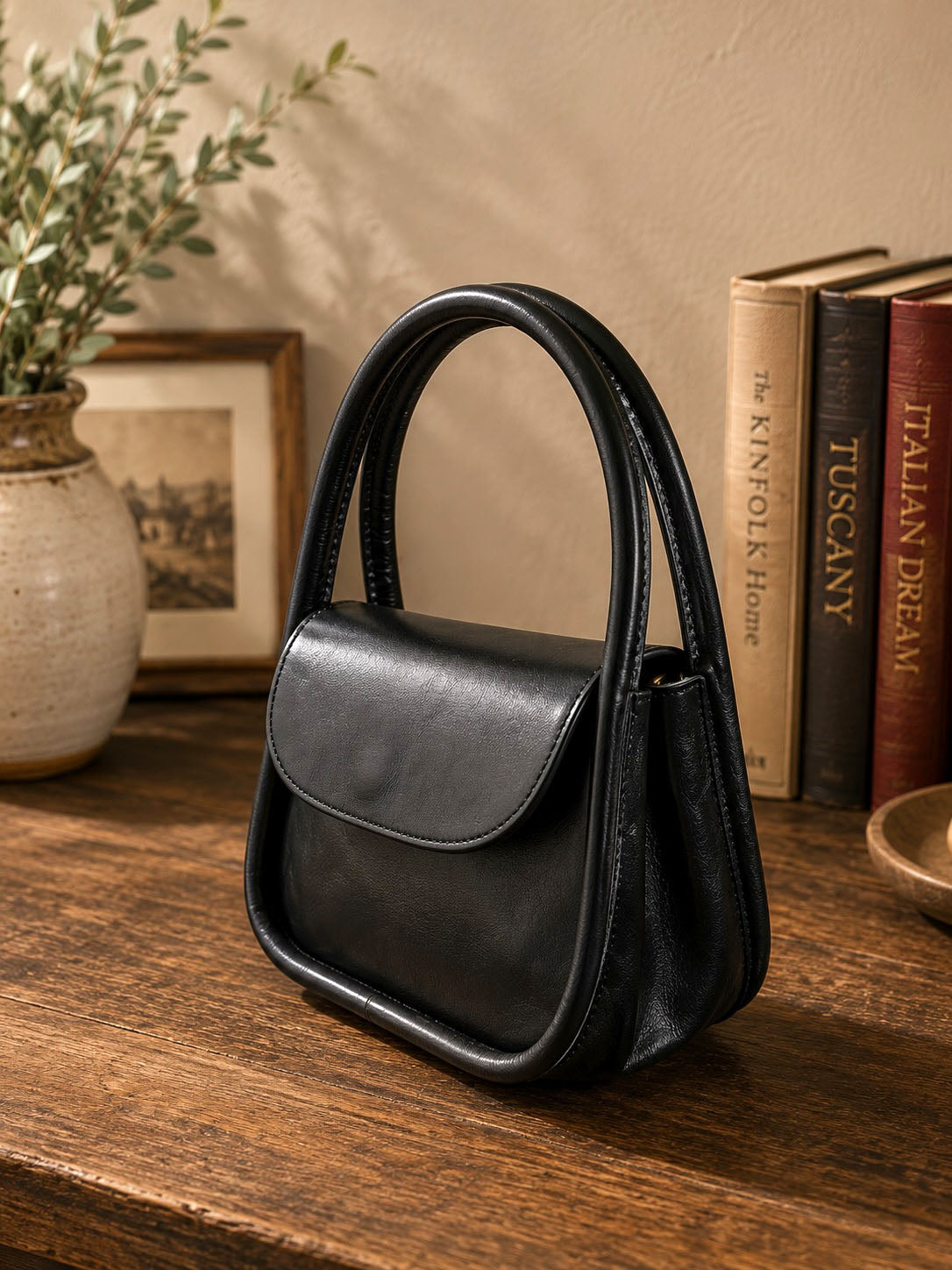 Althea Mini Italian Leather Top Handle Bag