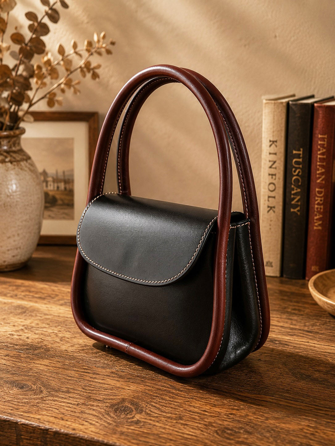 Althea Mini Italian Leather Top Handle Bag