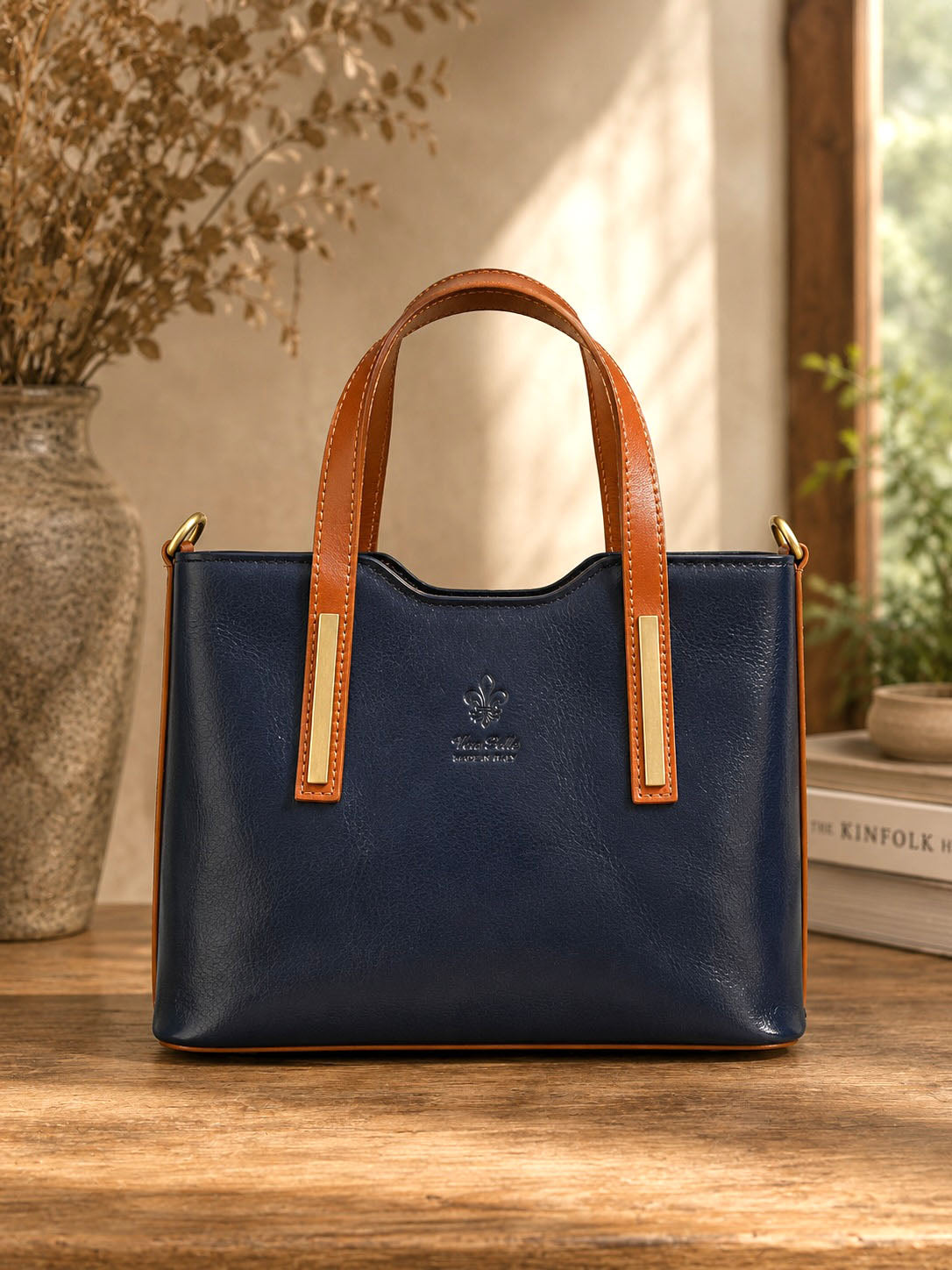 Liviana Large Italian Leather Structured Tote Bag
