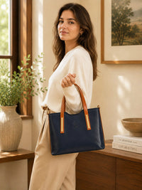 Liviana Large Italian Leather Structured Tote Bag