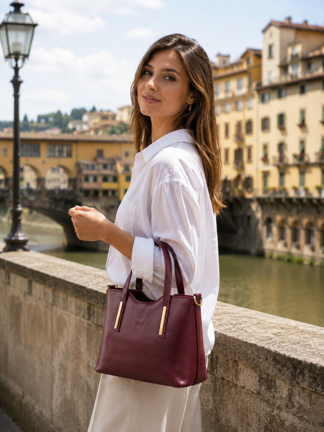 Liviana Large Italian Leather Structured Tote Bag