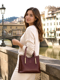 Liviana Large Italian Leather Structured Tote Bag