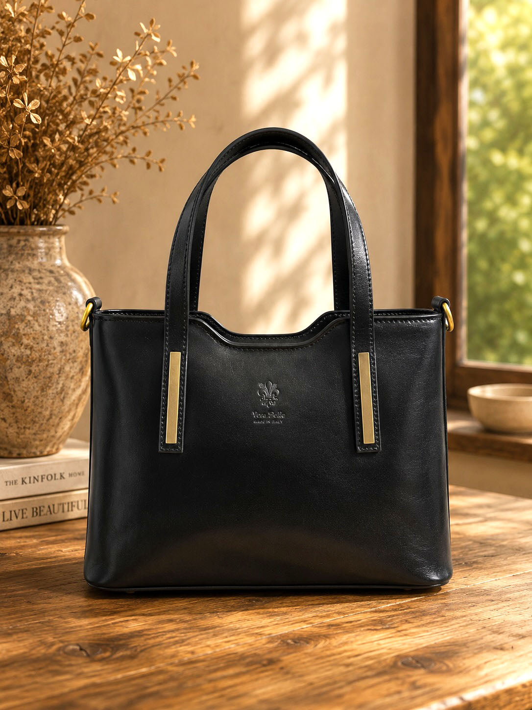 Liviana Large Italian Leather Structured Tote Bag