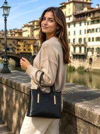 Liviana Large Italian Leather Structured Tote Bag