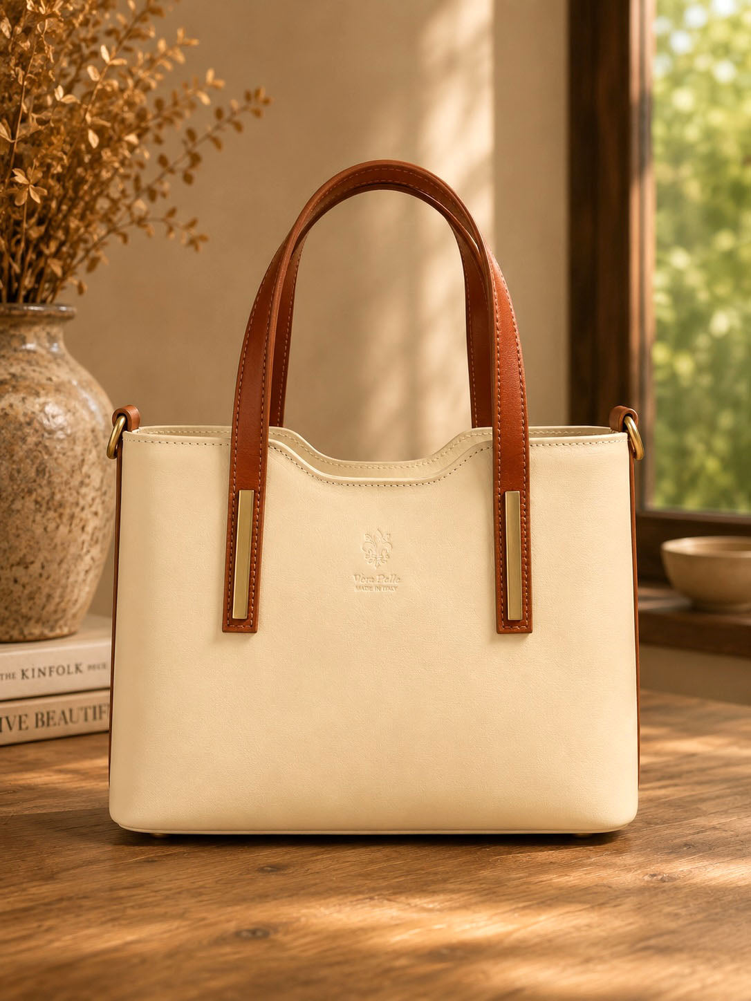 Liviana Large Italian Leather Structured Tote Bag