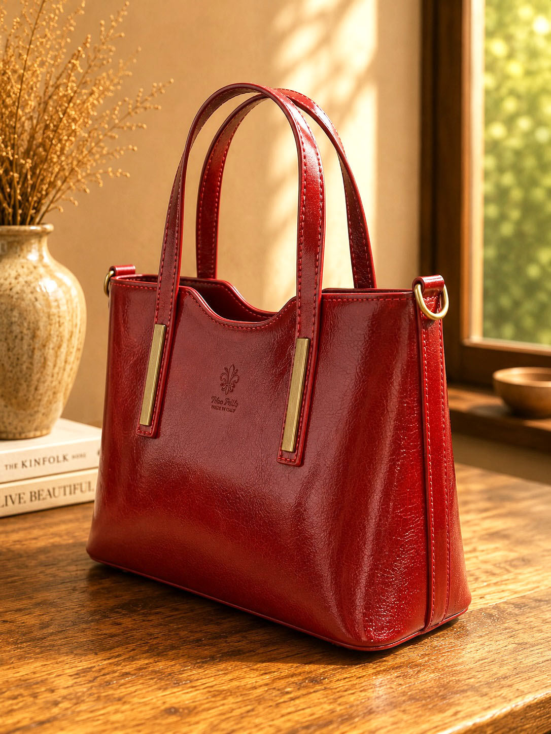 Liviana Large Italian Leather Structured Tote Bag