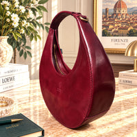 Sabina Hand-Dyed Leather Half-Moon Shoulder Bag - view 8