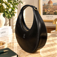 Sabina Hand-Dyed Leather Half-Moon Shoulder Bag - view 5