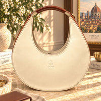 Sabina Hand-Dyed Leather Half-Moon Shoulder Bag - view 1