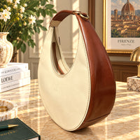 Sabina Hand-Dyed Leather Half-Moon Shoulder Bag - view 2