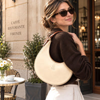Sabina Hand-Dyed Leather Half-Moon Shoulder Bag - view 3
