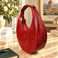 Sabina Hand-Dyed Leather Half-Moon Shoulder Bag - view 29
