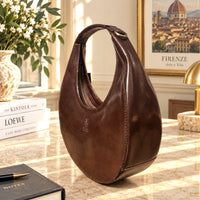 Sabina Hand-Dyed Leather Half-Moon Shoulder Bag - view 14