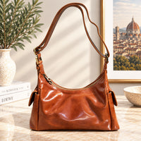 Benedetta Hand-Dyed Italian Leather Hobo Bag - view 14
