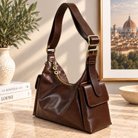 Benedetta Hand-Dyed Italian Leather Hobo Bag - view 9