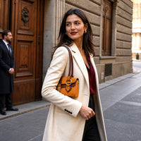 Tosca Dual-Compartment Italian Leather Baguette Bag