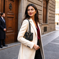 Tosca Dual-Compartment Italian Leather Baguette Bag