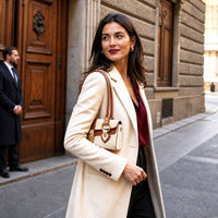 Tosca Dual-Compartment Italian Leather Baguette Bag