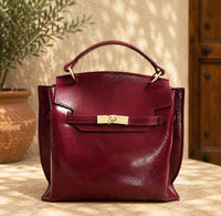 Adelasia Hand-Dyed Italian Leather Top Handle Bag