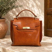 Adelasia Hand-Dyed Italian Leather Top Handle Bag