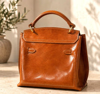 Adelasia Hand-Dyed Italian Leather Top Handle Bag