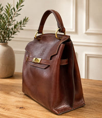 Adelasia Hand-Dyed Italian Leather Top Handle Bag
