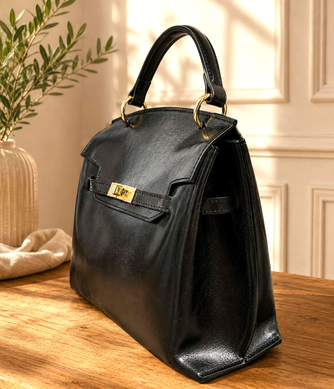 Adelasia Hand-Dyed Italian Leather Top Handle Bag