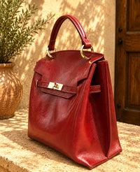 Adelasia Hand-Dyed Italian Leather Top Handle Bag