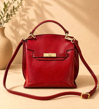 Adelasia Hand-Dyed Italian Leather Top Handle Bag