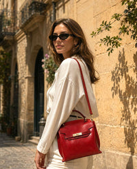 Adelasia Hand-Dyed Italian Leather Top Handle Bag
