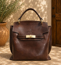 Adelasia Hand-Dyed Italian Leather Top Handle Bag