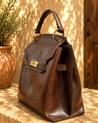 Adelasia Hand-Dyed Italian Leather Top Handle Bag
