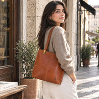 Clotilde Hand-Dyed Leather Convertible Backpack - view 25