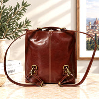 Clotilde Hand-Dyed Leather Convertible Backpack - view 8